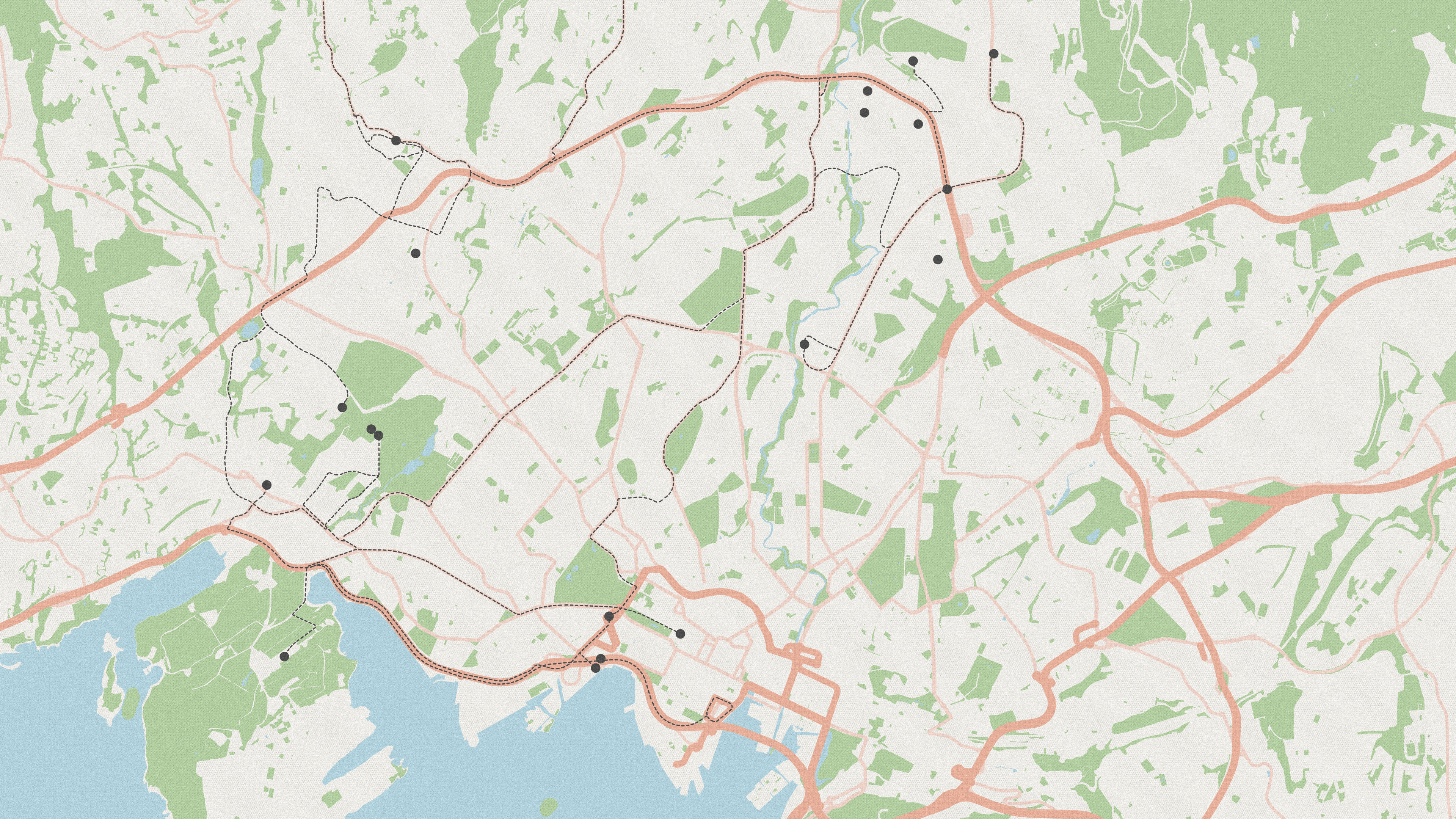 a 2d geographic map of the norwegian landscape in the oslo area