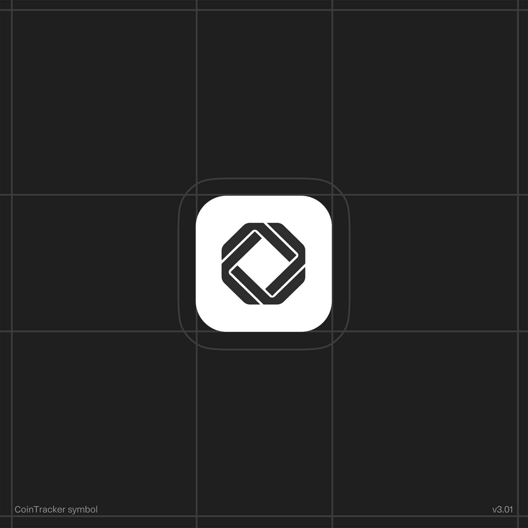 CoinTracker logo on black and white grid background. 